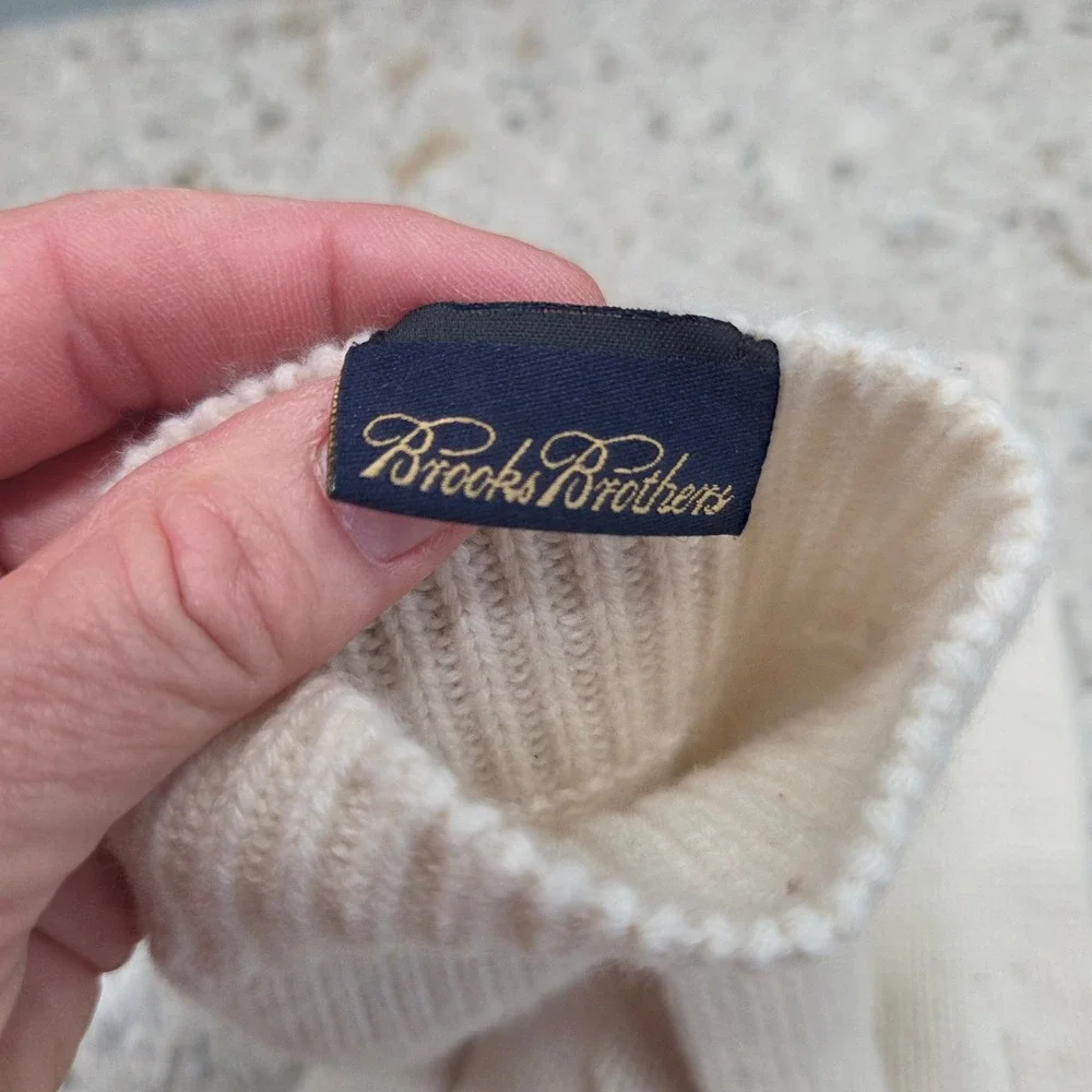 Brooks‎ Brothers 100% Cashmere Cable Knit Gloves Cream Ivory One Size Winter